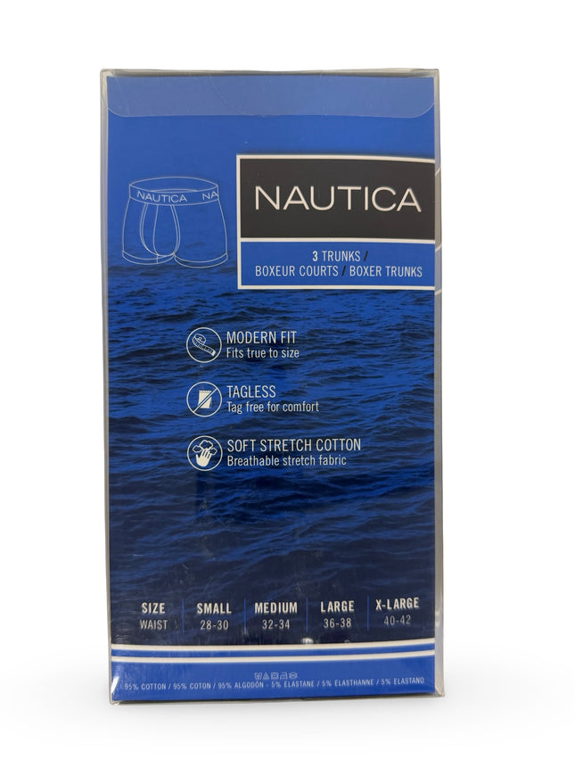 Nautica Cotton Stretch Trunk 3 pack - Peacoat/Sea Cobalt/Aero Blue
