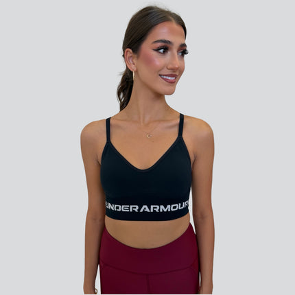 Under Armour Women’s Seamless Low-Support Long Sports Bra – Black/Grey