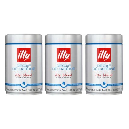 Illy Decaf Classico Whole Bean Coffee Medium Roast 750g (3 x 250g)