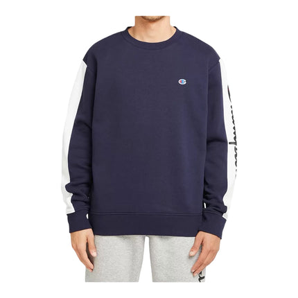 Champion Panel Crew Sweatshirt Mens Fleece Pullover - Navy