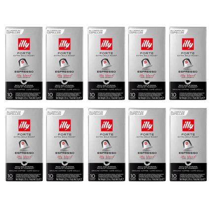 Illy Forte Coffee Capsules Dark Roast – 100 Pack (Compatible with Nespresso Original Machines)