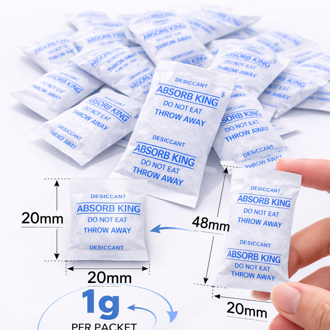 Bulk silica gel desiccant packets 1g for moisture control and storage
