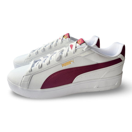 Puma Men’s Court Classico Sneakers – White/Maroon/Gold