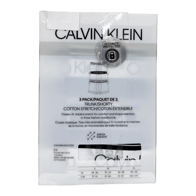 Calvin Klein Men’s Variety Waistband Cotton Stretch Trunk 3 Pack – Black/Black/Grey