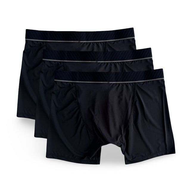Adidas Mens Active Microflex Boxer Briefs Underwear 3 Pack – Black
