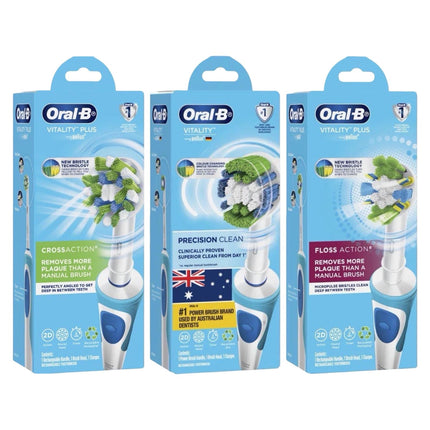 Oral-B Vitality CrossAction, Precision Clean & FlossAction Electric Toothbrush 3 Pack