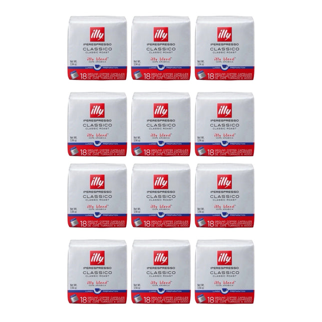 Illy Lungo Classico iPerespresso Capsules Medium Roast 216 Pack (12 x 18)