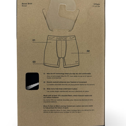 Nike Dri-FIT Essential Micro Boxer Briefs 3 Pack - Black