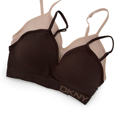 DKNY Women's Seamless Bra 2 Pack - Brown/Tan