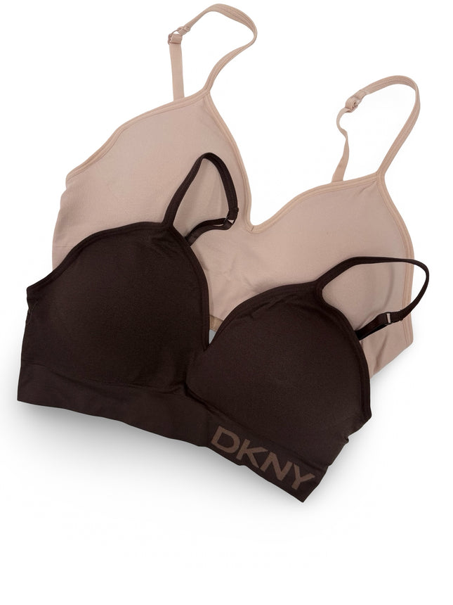 DKNY Women's Seamless Bra 2 Pack - Brown/Tan