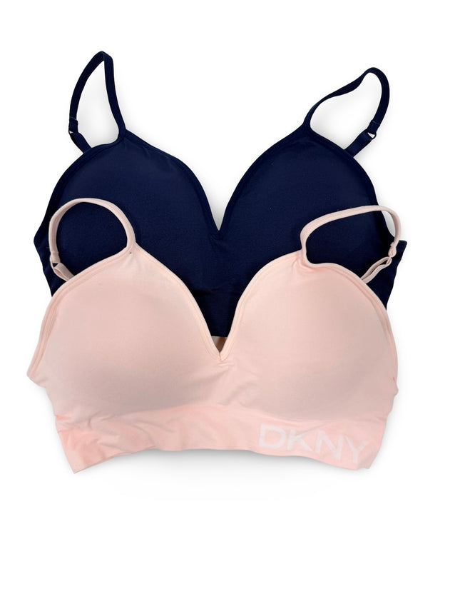 DKNY Women's Seamless Bra 2 Pack - Pink/Navy