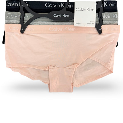 Calvin Klein Women's Boyshorts 3 Pack - Black/Grey/Nymphs