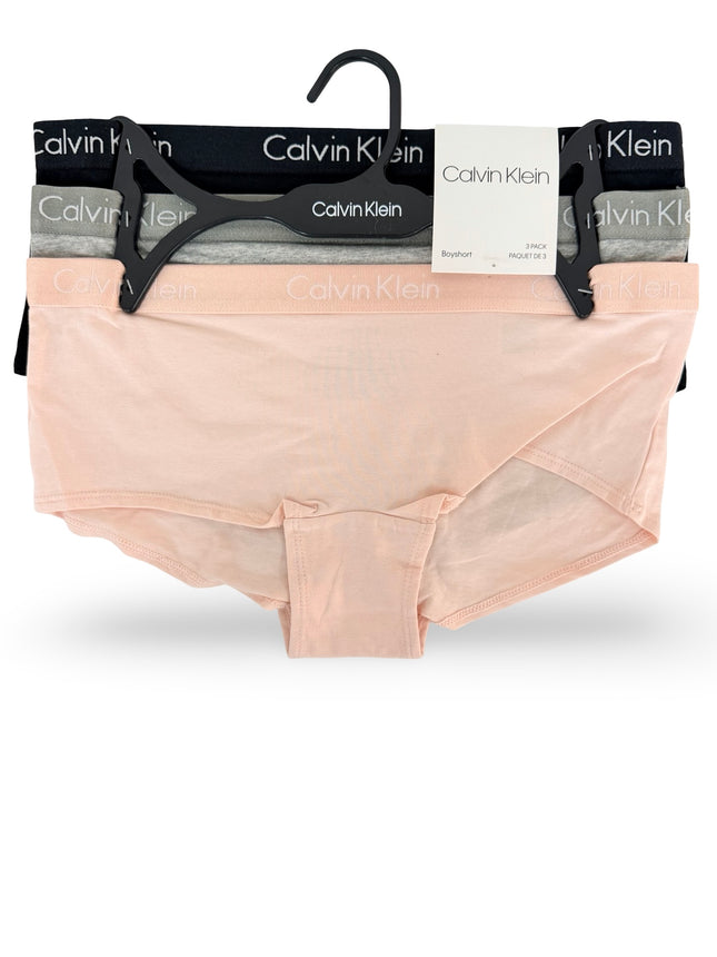 Calvin Klein Women's Boyshorts 3 Pack - Black/Grey/Nymphs