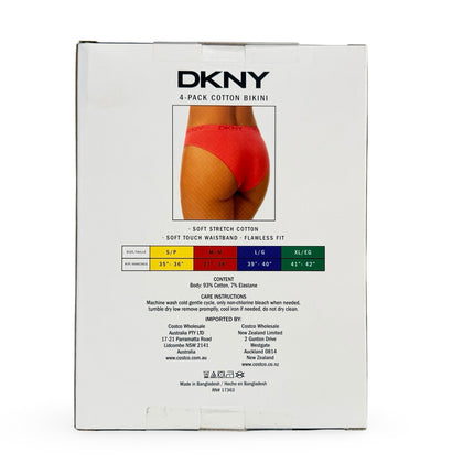 DKNY Women's Cotton Bikini 4 Pack - Multi
