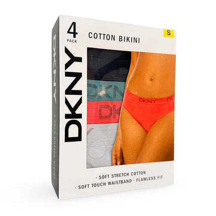 DKNY Women's Cotton Bikini 4 Pack - Multi