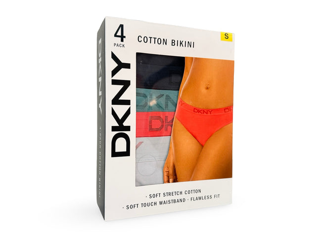 DKNY Women's Cotton Bikini 4 Pack - Multi