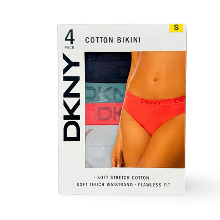 DKNY Women's Cotton Bikini 4 Pack - Multi