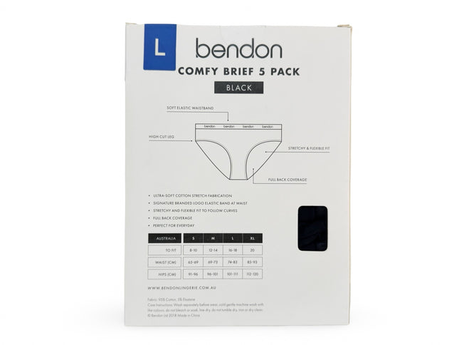Bendon Women's Comfy Brief 5 Pack - Black