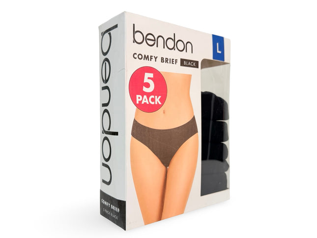 Bendon Women's Comfy Brief 5 Pack - Black