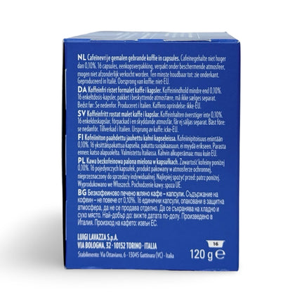 Lavazza A Modo Mio Dek Decaf Coffee Pods – 96 Pods (6 Packs x 16 Pods)