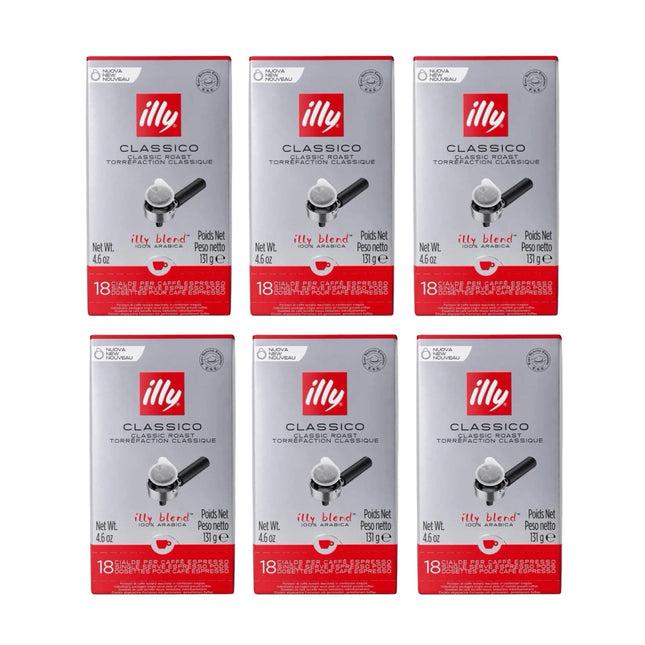 Illy Classico E.S.E. Coffee Pods Medium Roast – 108 Pack (6 x 18)