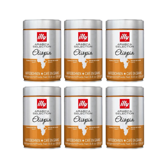 Illy Arabica Selection Ethiopia Whole Bean Coffee Medium Roast 1.5kg (6 x 250g)