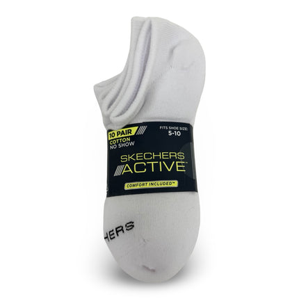 Skechers women’s no show socks 10 pack white cotton blend size 9-11