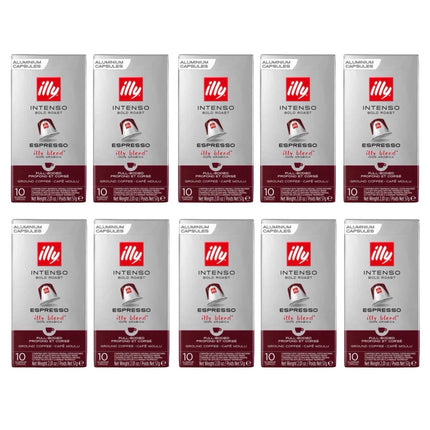 Illy Intenso Coffee Capsules Dark Roast – 100 Pack (Compatible with Nespresso Original Machines)