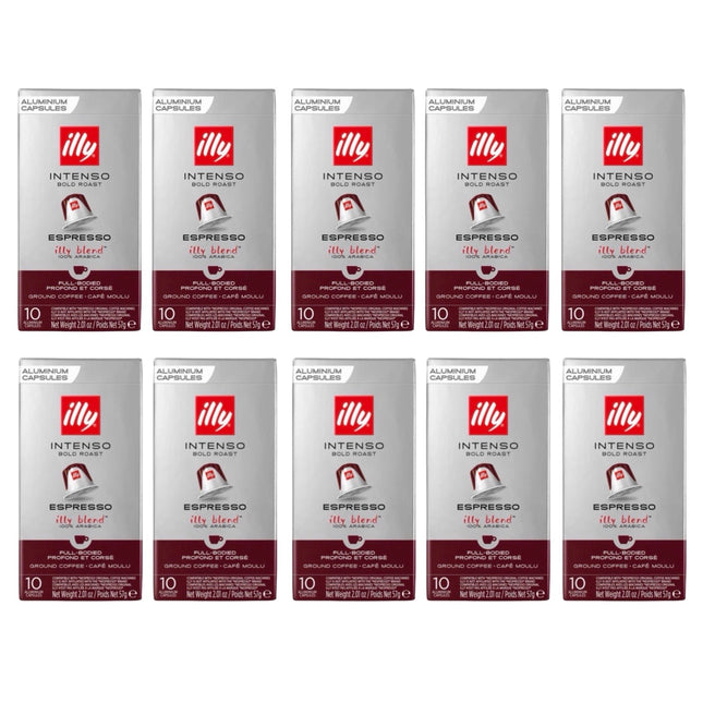 Illy Intenso Coffee Capsules Dark Roast – 100 Pack (Compatible with Nespresso Original Machines)