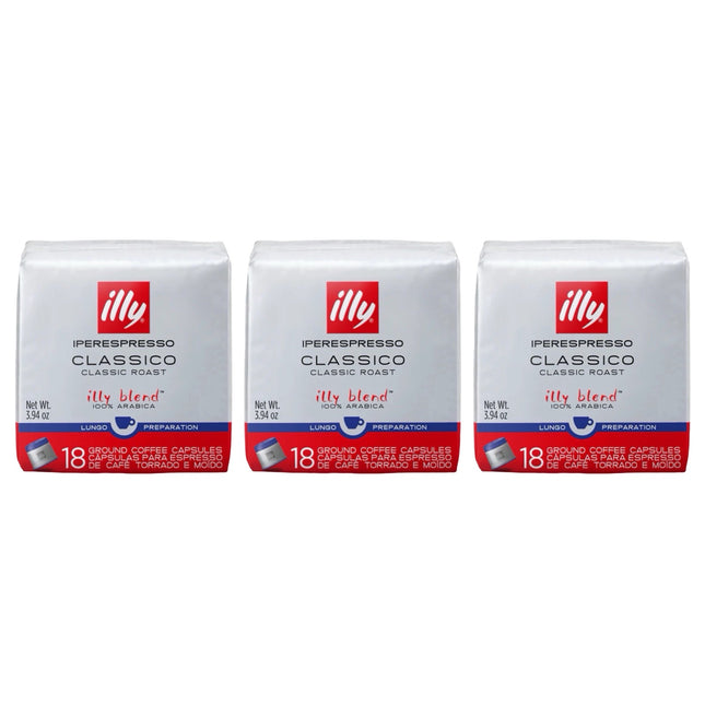 Illy Lungo Classico iPerespresso Capsules Medium Roast 54 Pack (3 x 18)