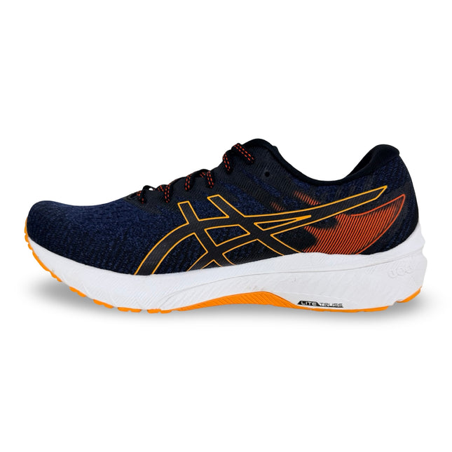 Side view of ASICS GT-2000 10 men’s stability running shoes – Deep Ocean/Amber