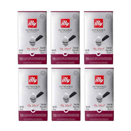 Illy Intenso E.S.E. Coffee Pods Dark Roast – 108 Pack (6 x 18)