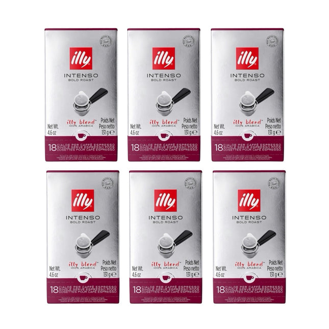 Illy Intenso E.S.E. Coffee Pods Dark Roast – 108 Pack (6 x 18)
