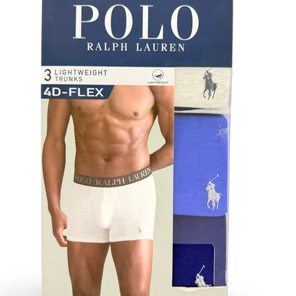 Polo Ralph Lauren Trunks 3 Pack - White/Blue/Cobalt