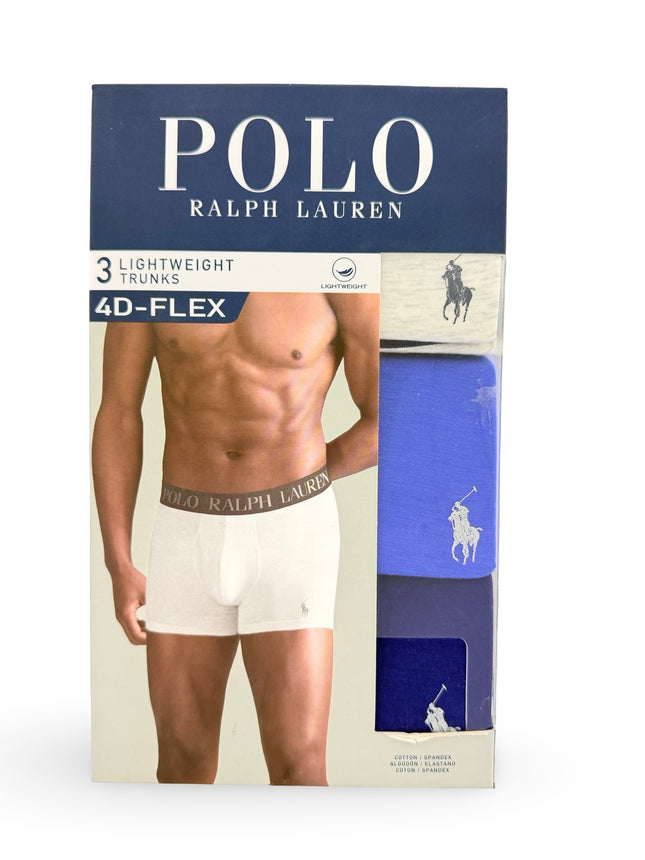 Polo Ralph Lauren Trunks 3 Pack - White/Blue/Cobalt