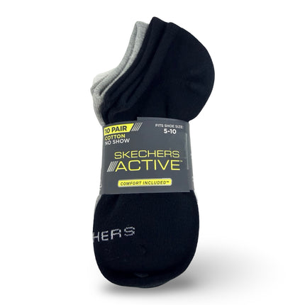 Skechers Women’s No Show Socks 10 Pack Cotton Blend Multi Sock Size 9–11