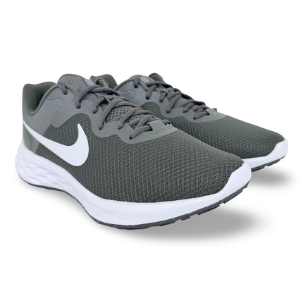 Front view of Nike Men’s Revolution 6 NN breathable running shoes – Iron Grey/White-Smoke Grey