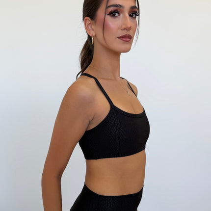 Beyond Yoga Snake Jacquard Slim Racerback Yoga Sports Bra – Black