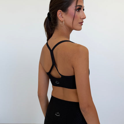 Beyond Yoga Snake Jacquard Slim Racerback Yoga Sports Bra – Black