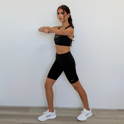 Nike Women’s Sportswear Essential Tight Fit Mid Rise Bike Shorts – Black/White