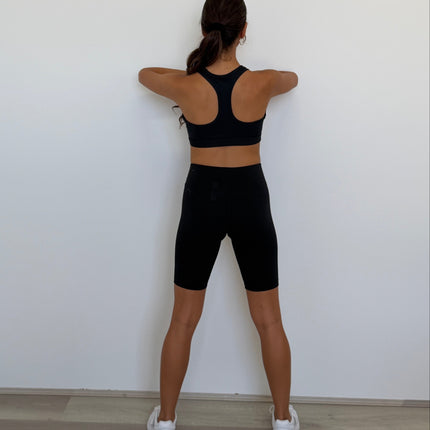 Nike Women’s Sportswear Essential Tight Fit Mid Rise Bike Shorts – Black/White