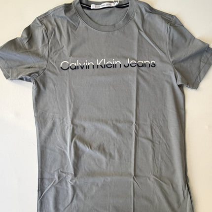 Calvin Klein Men's EO Mixed Inst Crew Tee / T-Shirt / Tshirt - Overcast Grey