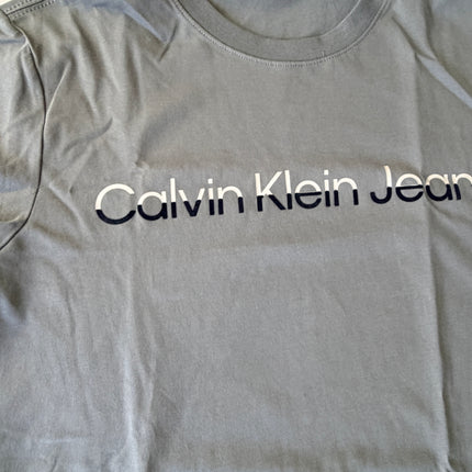 Calvin Klein Men's EO Mixed Inst Crew Tee / T-Shirt / Tshirt - Overcast Grey