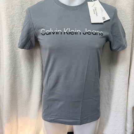 Calvin Klein Men's EO Mixed Inst Crew Tee / T-Shirt / Tshirt - Overcast Grey
