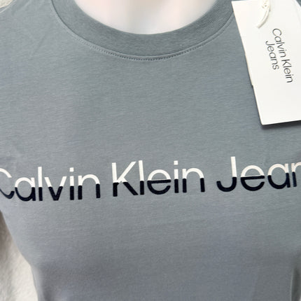 Calvin Klein Men's EO Mixed Inst Crew Tee / T-Shirt / Tshirt - Overcast Grey