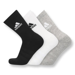 Adidas Men's Cushioned Crew Socks 3-Pack - Grey Heather/White/Black
