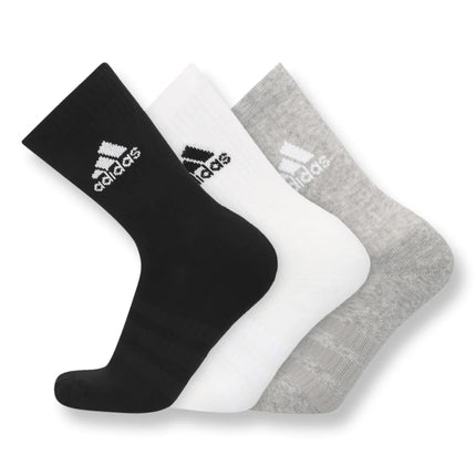 Adidas Men's Cushioned Crew Socks 3-Pack - Grey Heather/White/Black
