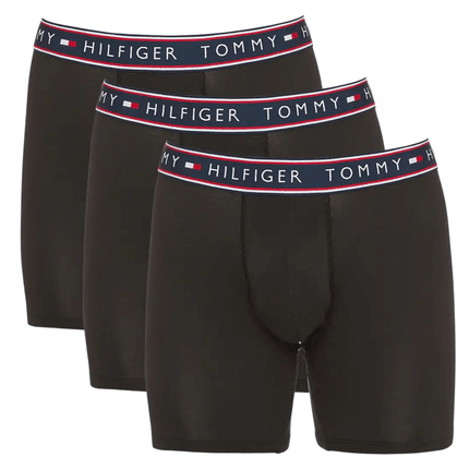 Tommy Hilfiger Men's Cotton Stretch Boxer Briefs 3-Pack, Black
