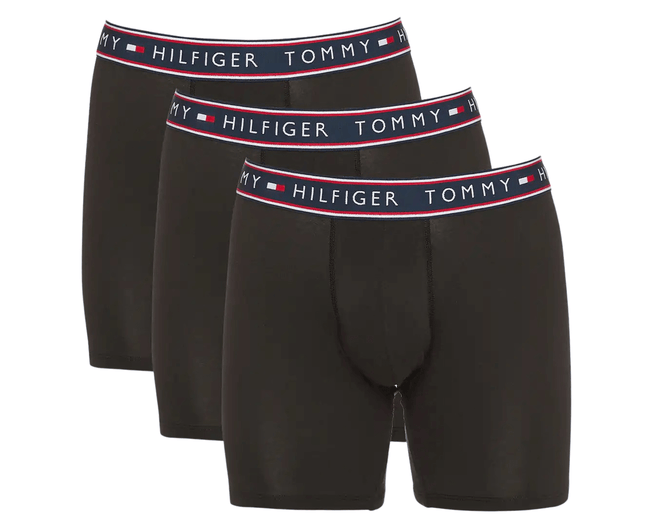 Tommy Hilfiger Men's Cotton Stretch Boxer Briefs 3-Pack, Black