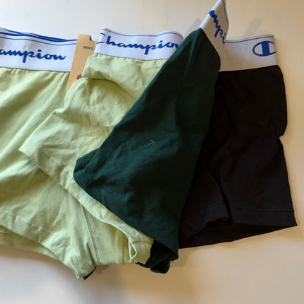 Champion Men's Athletic Soft Cotton Trunk 3 Pack - Soft Focus/Mid Field/ Black